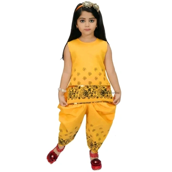 Stylish Girls Cotton Blend Dress - Multicolored, 4-5 Year