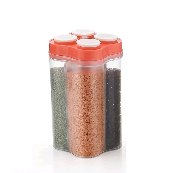 Useful Plastic 4-Section Storage Containers