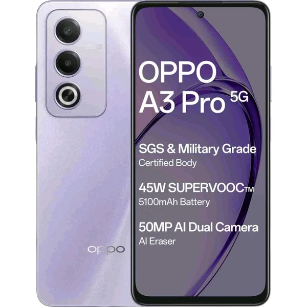 OPPO A3 Pro 5G (Moonlight Purple, 128 GB)  (8 GB RAM) - (8+128GB), Moonlight Purple