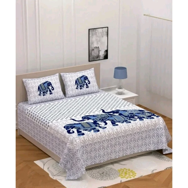 Cotton Bedsheet with 2 Pillowcover - Double