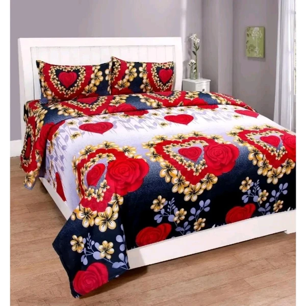 polycotton double  bedsheet with two pillow covers