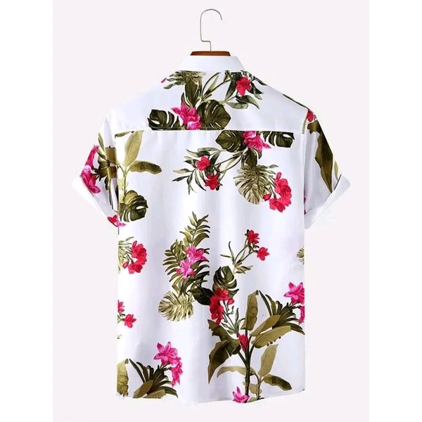 Stylish Lycra Short Sleeve Shirt For Men - White, S