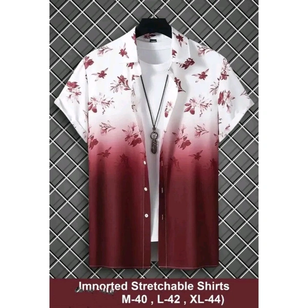 Prinza Mens Casual Lycra Shirt - Maroon, L