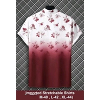 Prinza Mens Casual Lycra Shirt - Maroon, L
