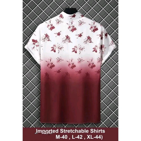 Prinza Mens Casual Lycra Shirt - Maroon, L