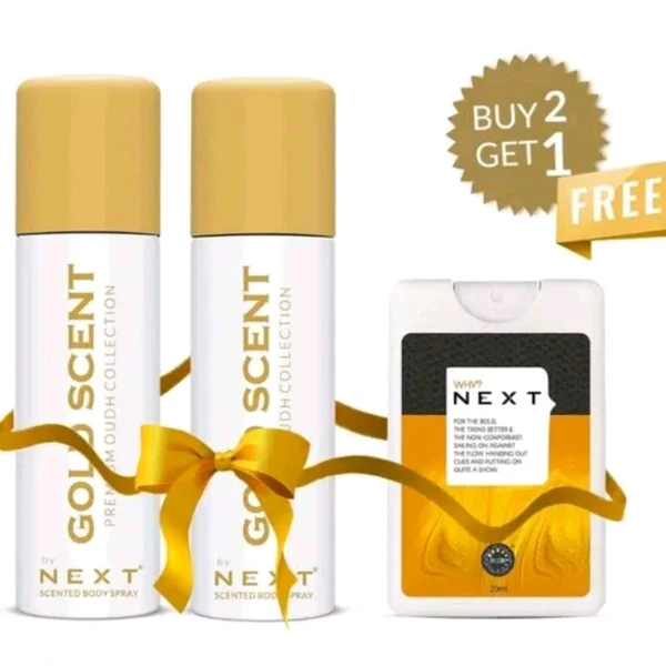 Next Care Premium Gold Scent Deodorant: A Duo of Elegance and Freshness - 2 Luxurious 50ml Packs