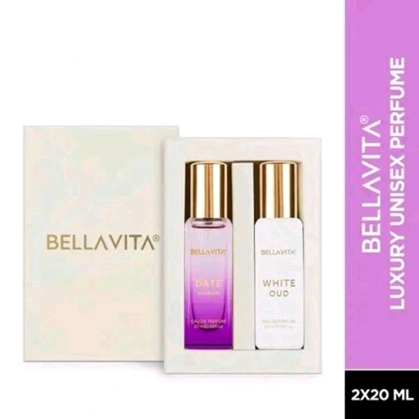 Bella Vita Luxury DATE Woman +White OUD Unisex Perfume Combo for Men and Women 40 ML (Pack of 2 Items 20ML Each)