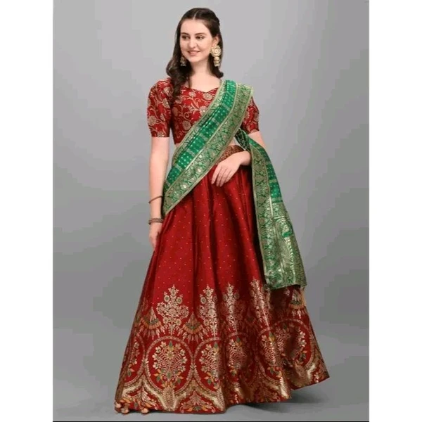 PURVAJA Women's Maroon Lehengas