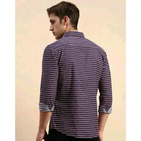 Men's Solid Regular Spread Collar Purple Shirts - Purple, M
