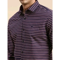Men's Solid Regular Spread Collar Purple Shirts - Purple, M