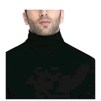 Eye Bogler High Neck Black Cotton Blend Tshirt Foe Men Ribknit - XXL, Black
