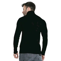Eye Bogler High Neck Black Cotton Blend Tshirt Foe Men Ribknit - XXL, Black