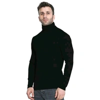 Eye Bogler High Neck Black Cotton Blend Tshirt Foe Men Ribknit - XXL, Black