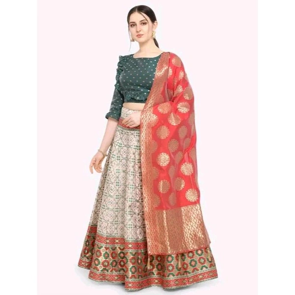 PURVAJA Women's Green Lehengas