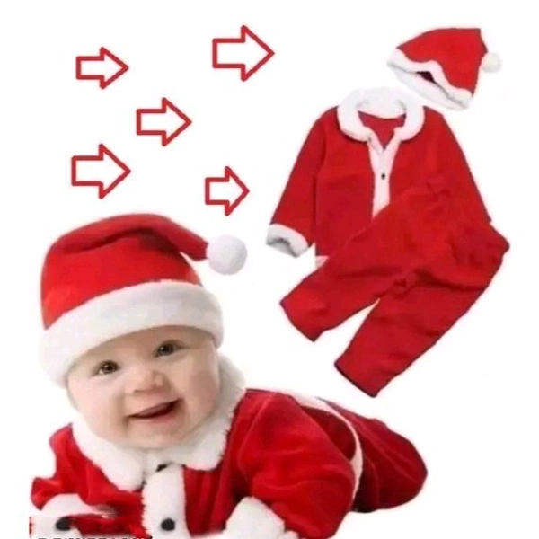 Kids santa Coustume For Christmas Santa Claus Costume - Red, 3-4 Year