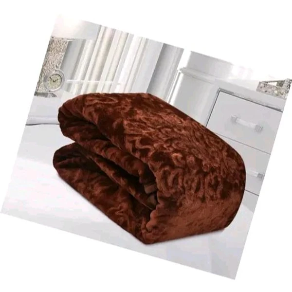 GKM Floral Double Mink Blanket for Heavy Winter 90x86  (Polyester)