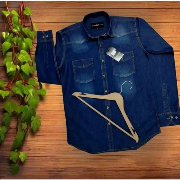 denim shirt for men - 4XL, Blue