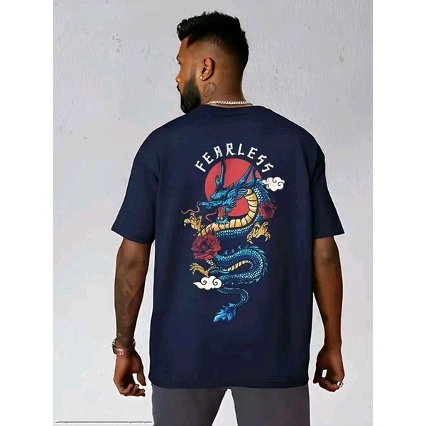 Over Size T Shirt For Men Back Print Anime - Navy Blue, 3XL