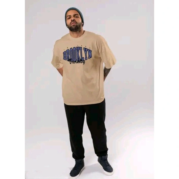 oversize pure cotton reound neek - Beige, XL