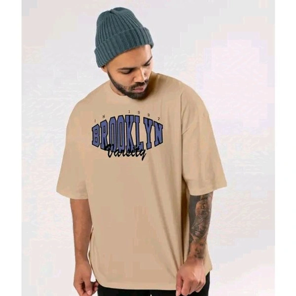 oversize pure cotton reound neek - Beige, XL