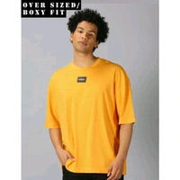 Men's Printed Round Yellow Tshirts - Yellow, M