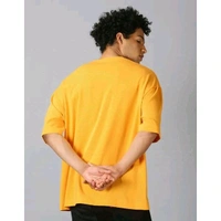 Men's Printed Round Yellow Tshirts - Yellow, M