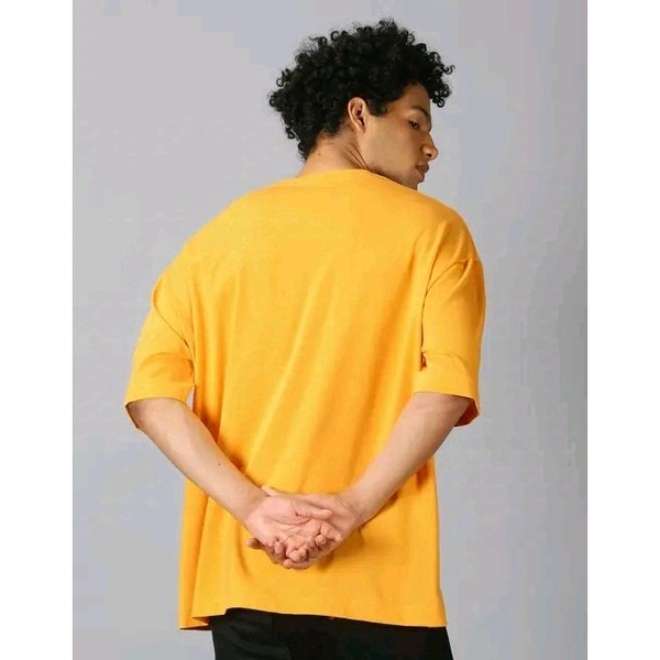 Men's Printed Round Yellow Tshirts - Yellow, M