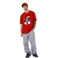 Oversized Half Sleeve Cotton-Blended Men's T-Shirt | Plus Size Also Available - 3XL, Red