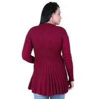 Ogarti woollen full sleeve round neck Magenta Women's  Shrug - M, Maroon