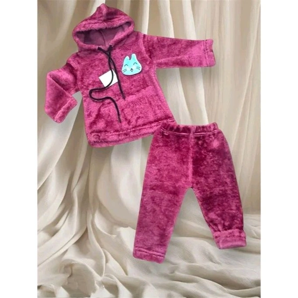 LITTLE MUFFS Baby Girl Stylish Winter Suit with Fur Cap – Cozy & Adorable Outfit - Purple, 18-24 Month