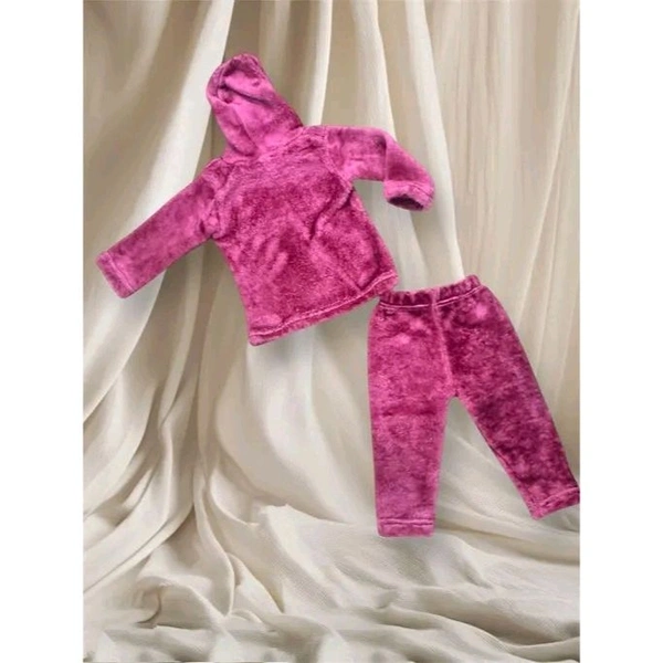 LITTLE MUFFS Baby Girl Stylish Winter Suit with Fur Cap – Cozy & Adorable Outfit - Purple, 18-24 Month