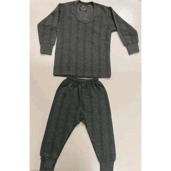 Soft Kids (Boys and Girls)Thermals Suit Set ,Stretchable, Breathable and Lightweight - Gray, 2-3 Year
