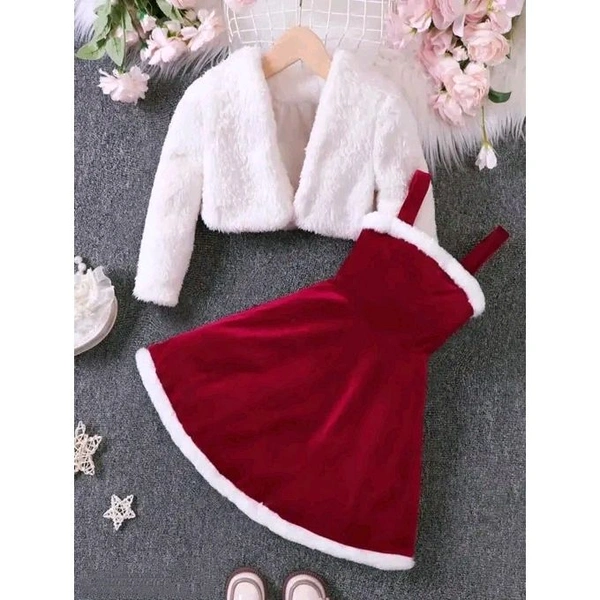 Winter dress.top and dress.frock & dress - 0--3 Month, Maroon