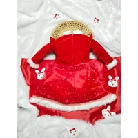 Princes Classy Girl Frock Dresses for christmas - 1-2 Year, Red