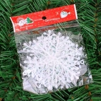 Christmas Tree Decoration Hanging Snowflakes Snow Flake Christmas Decoration for Christmas Home Pack of 6 - White