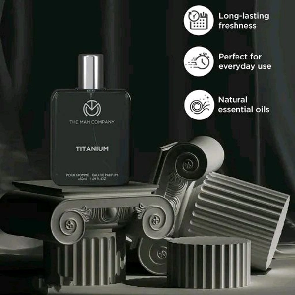 The Man Company Titanium Perfume For Men - 50ml | Premium Luxury Long-Lasting Eau de Parfum