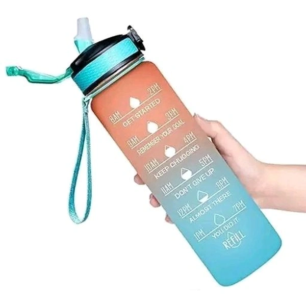 Indigo Water Bottle - 800ml Motivational Time Marker, LeakproofDurable BPA-Free Non-Toxic Sipper Water Bottle for Office, Gym & School (800 ml, Pack of 1, Multicolor)