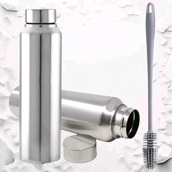 Stainless Steel Sports Water Bottle with Cleaning Brush - 900ml