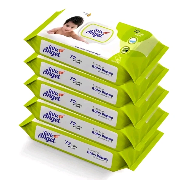 SoftCare Baby Wipes, 360 ct, Aloe & Vitamin E, Lid Pack, 5 Packs, 72 Ct/Pack.