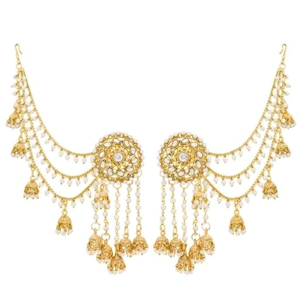 Latest New Allure Gold Plated Bahubali Long Chain Jhumka Earrings for Women
