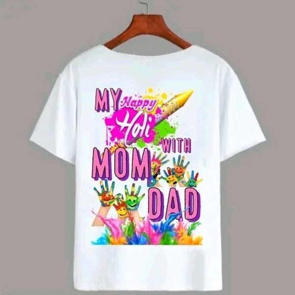 Holi Tshirts for kids - White, 7-8 Year