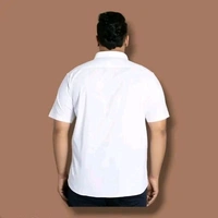 KUMAR ADAMAS PURE COTTON PLAIN CASUAL MENS SHIRT SIZE 3XL 4XL 5XL 6XL 7XL HALF SLEEVES SHIRT  - White, 3XL