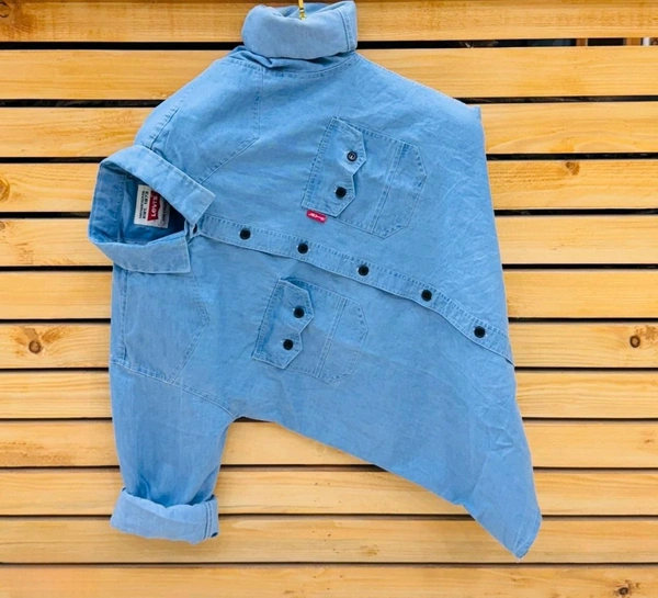 Premium Denim Shirt for Men - Full Sleeves, Awesome Quality - Denim, L