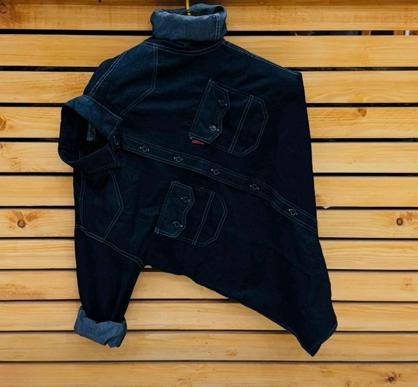 Premium Denim Shirt for Men - Full Sleeves, Awesome Quality - Black, L