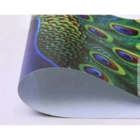Stylish Peacock Design Fridge Top Cover and PVC mat and 1 Handle Cover , Best quality Product, Refrigerator cover set, fridge cover set - Blue