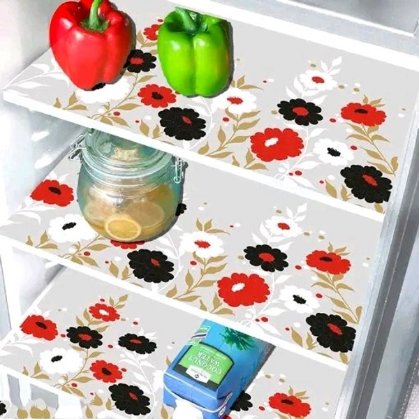 Crosmo Combo of 1 Fridge top Cover 3 Fridge mats and 1 Handle Cover.(Pack of 5)