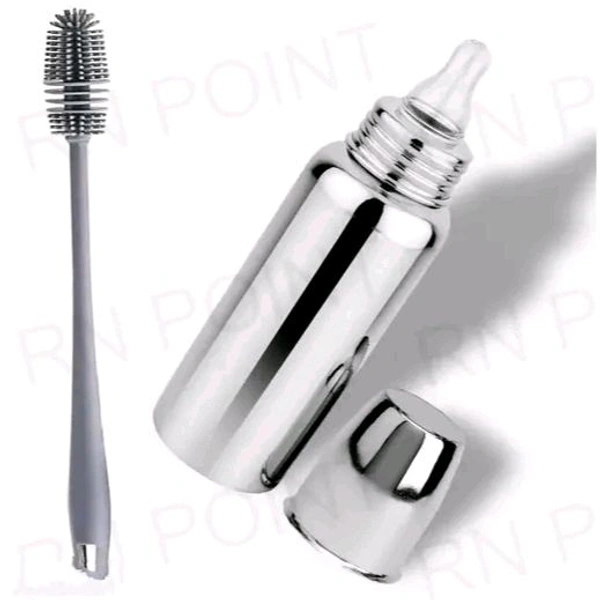 Feeding Bottles Stainless Steel Baby Feeding Bottle for Kids Steel Feeding Bottle for Milk and Baby Drinks-  ( Silver )