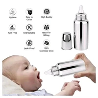 Feeding Bottles Stainless Steel Baby Feeding Bottle for Kids Steel Feeding Bottle for Milk and Baby Drinks-  ( Silver )