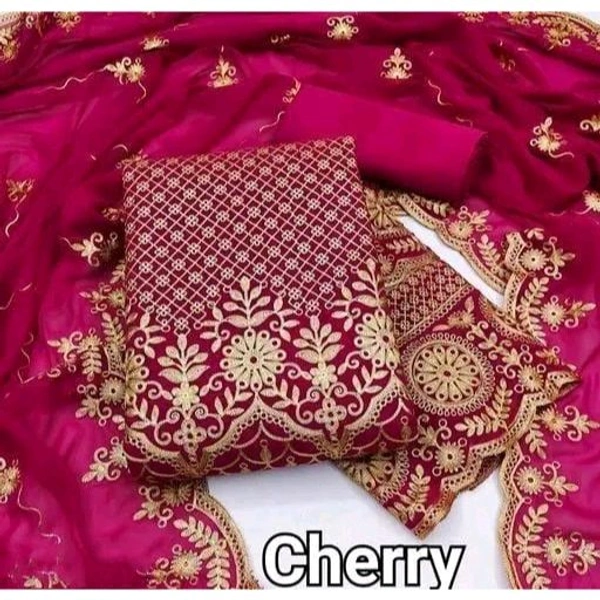 Women's Patiala Embroidered Work Plus Double Layer Multiwork Sequence Work Georgette Salwar Suit & Dress Materials
