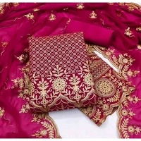 Women's Patiala Embroidered Work Plus Double Layer Multiwork Sequence Work Georgette Salwar Suit & Dress Materials